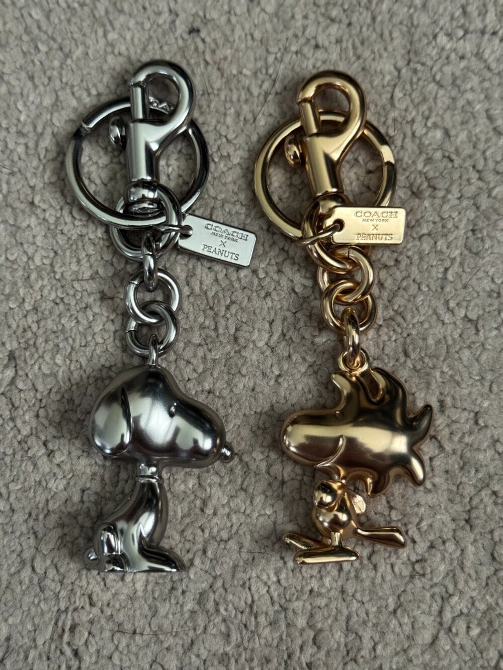 Coach x Peanuts Snoopy and Woodstock charm bundle, both NWOT